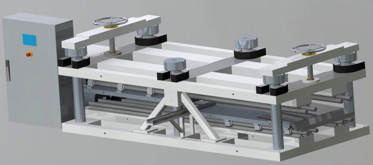Darstellung des Querkeilwalzapparats in Flachbackenbauart